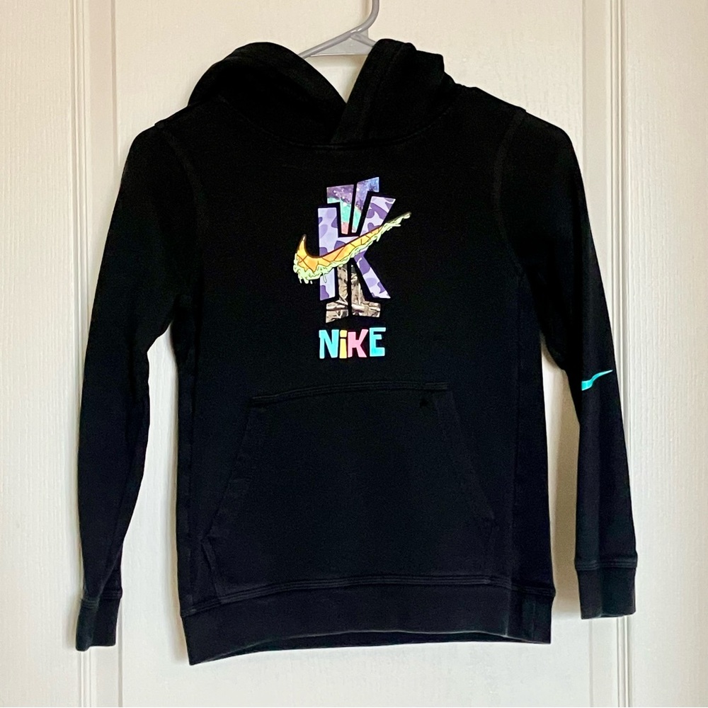 Nike Kids Kyrie Spongebob Black Hoodie with Colorful Logo – Size S (Boys)